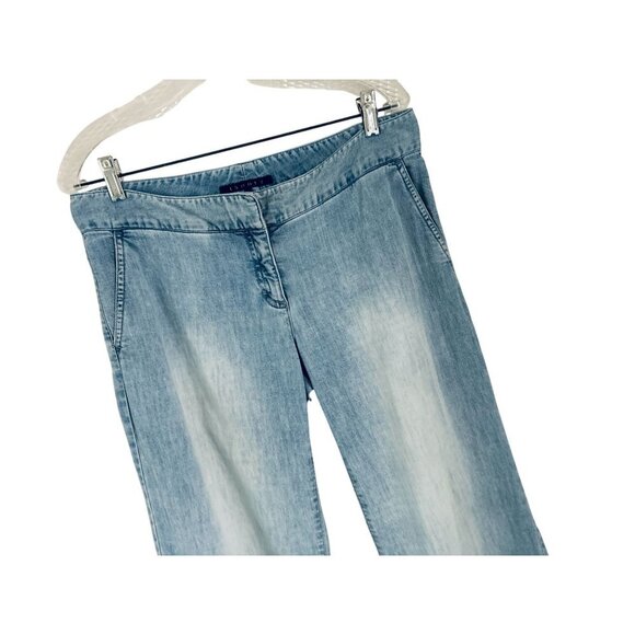 THEORY Jeans Wide Leg Cotton Denim Light Blue Size 10 - Picture 4 of 10